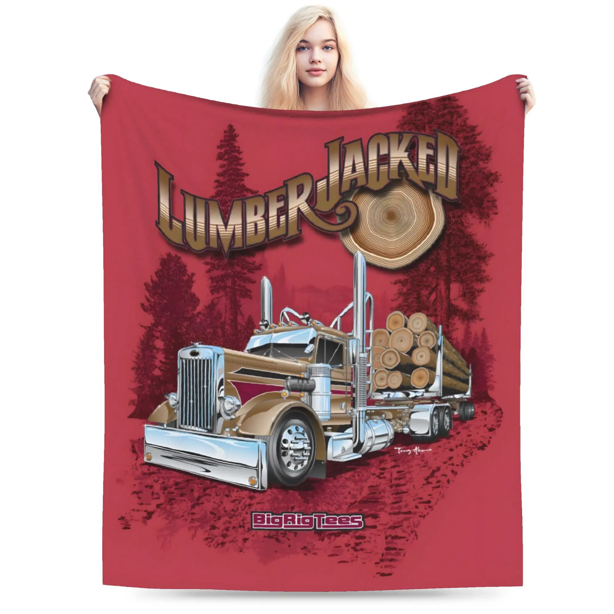 PETERBILT Truck Design Blanket - Soft and Warm Gift for Truckers, Suitable for Cab or Camping