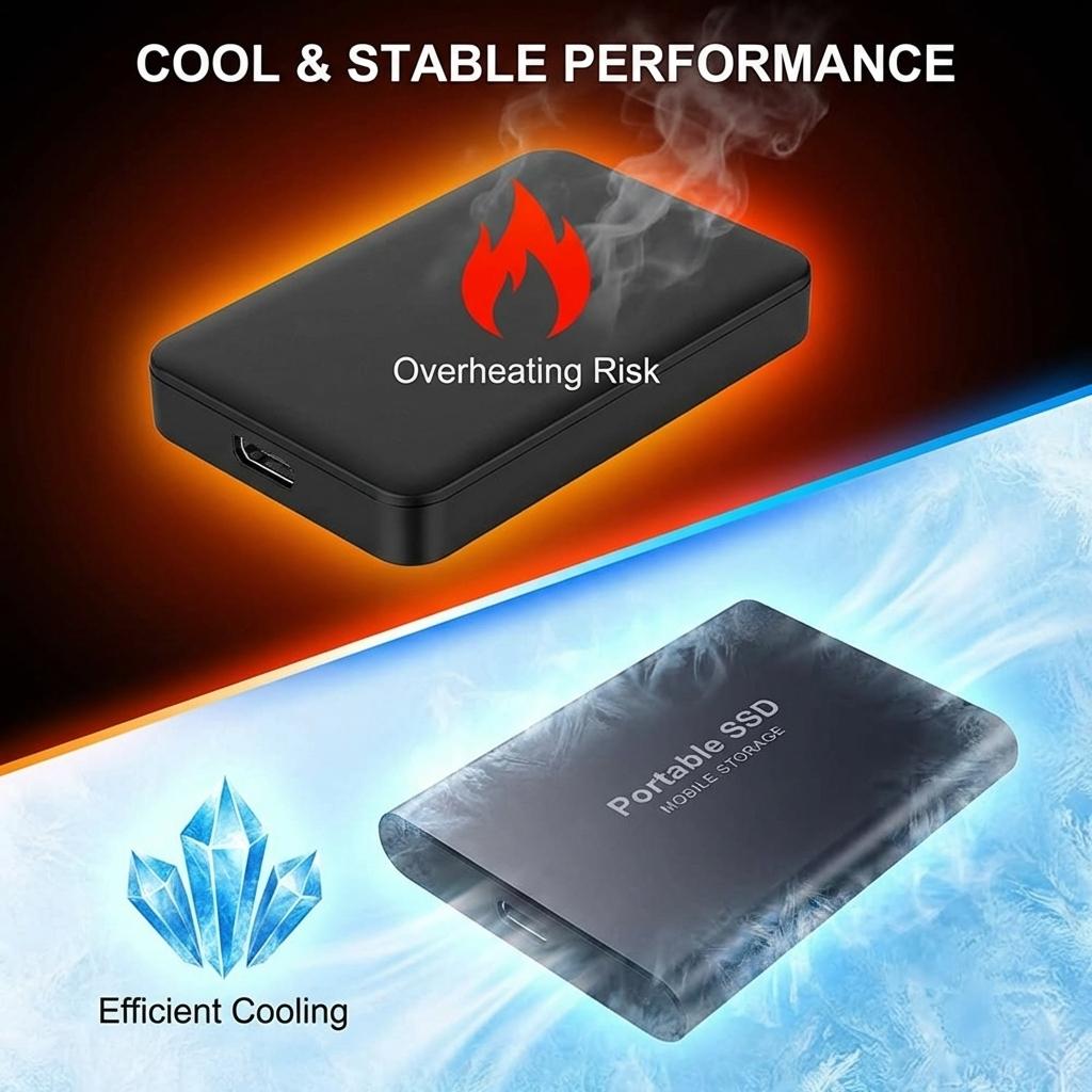 2026  Portable External SSD 1TB/2TB USB 3.2 Type-C High Speed Solid State Drive for PC Mac | Ultra Fast Transfer, Silent Operation, Plug and Play, Mobile Storage