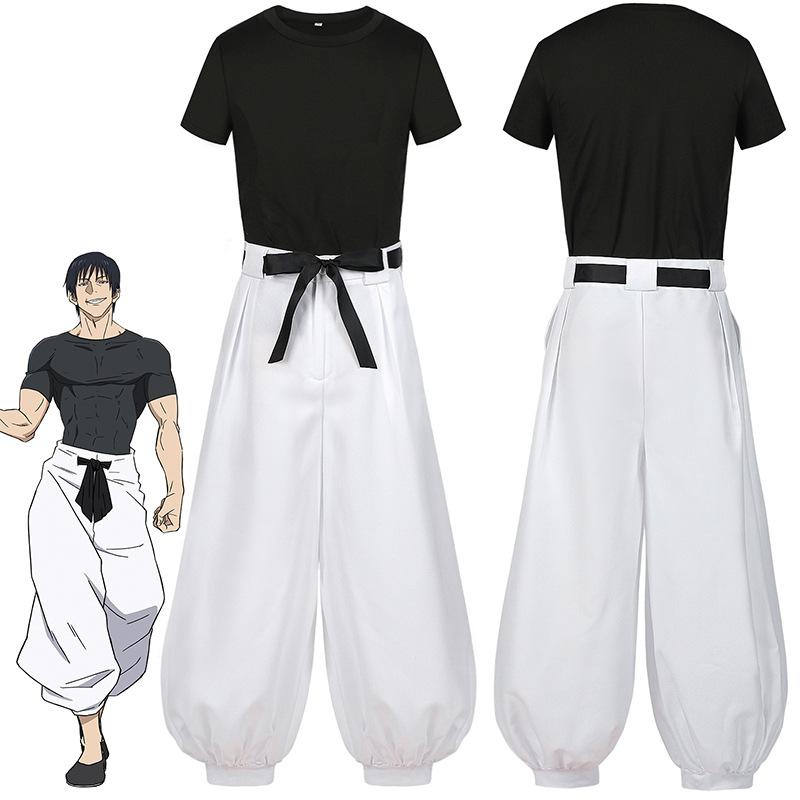 Jujutsu JJK Manga Anime Fushiguro Toji Satoru Gojo Cosplay Costume Wig T-shirt Pants Rose Net Halloween Christmas White Clothes Jujutsu JJK Manga Anime Fushiguro Toji Satoru Gojo Cosplay Costume Wig T-shirt Pants Rose Net Halloween Christmas White Clothes