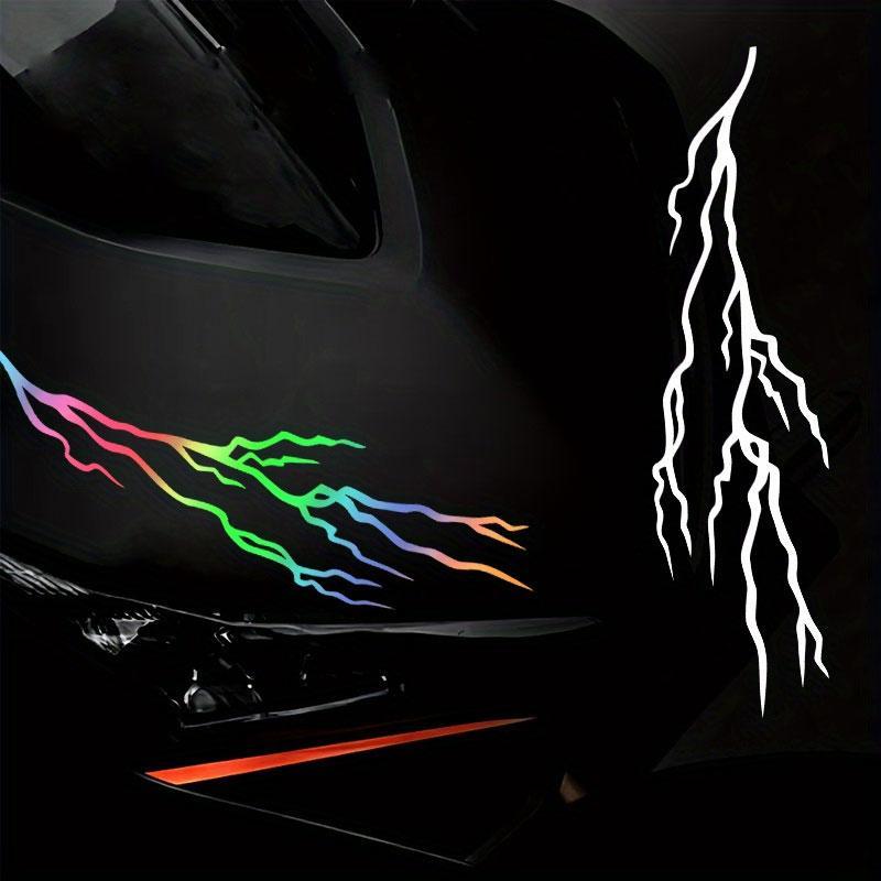 Creative Lightning Pattern Car Sticker, Reflective Laser Sticker, Waterproof Durable Decorative Self-adhesive Sticker for Motorcycle Body