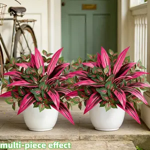 4-Pack Realistic Artificial Trees, 21-Inch Brazilian Dragon Tree, Leaf Gradient, Durable Plastic, Indoor Outdoor Decor, Perfect for Events & Seasons