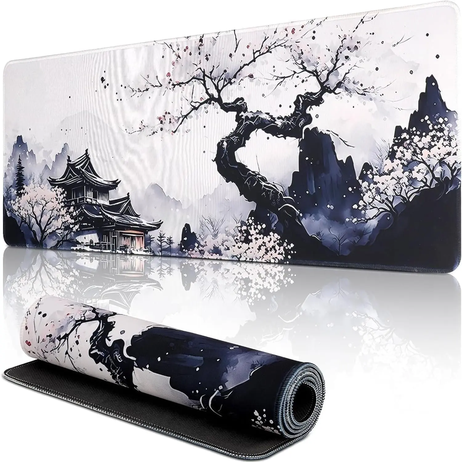 Pad Non-Slip Rubber Base Gaming  Pad Keyboard Mat with Stitched Edges for Gaming and Office Desk Mat ()