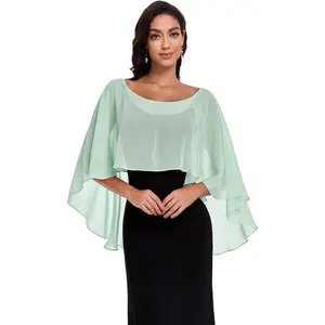 Sheer Shawls and Wraps for Evening Dresses Chiffon Capes for Women Soft Wedding Cover Up