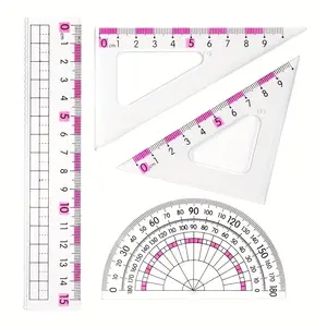 Student Ruler, Transparent Wavy Line, Thick Pe Material, 15/20 Cm Exam Marking Scale, Multiple Sizes Available, Durable and Precise Measurement Tool