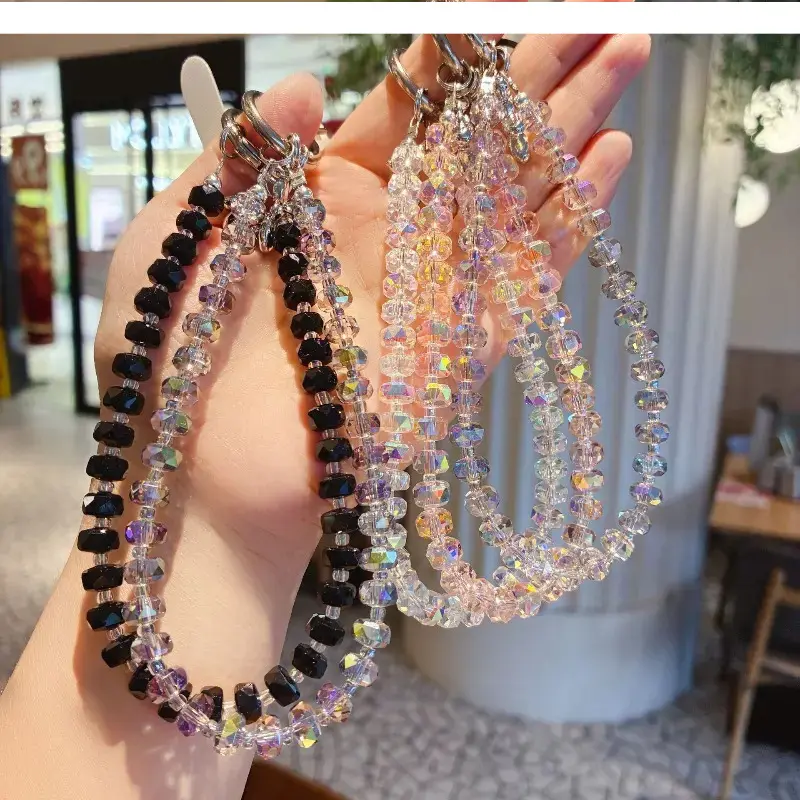 2pcs-Beaded Phone Lanyard with Elegant Pendant, stylish decorative hand strap for women, premium phone case charm, durable wearable accessory for daily use, outdoor travel and fashionable outfit matching
