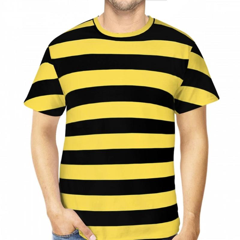 Kyn Apparel Men's Solid Color Polyester T   Stripes Personalize Thin T-Shirt Hipster Top
