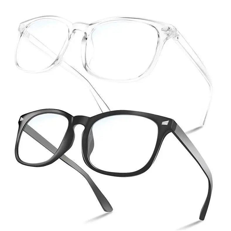 Unisex Fit Square Blue Light Stylish Eyeglass - High Quality Sturdy Lightweight Eyewear with Transparent Plastic Frame & Plastic Lens, for Computer, Gaming & Daily Wearing
