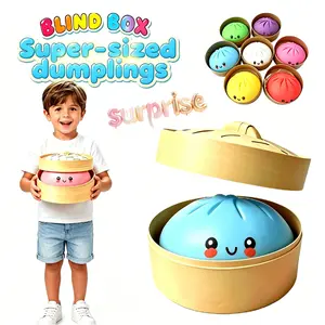 Jumbo Expressive Big Dumpling Squishy (10.6 inch)- Blind Box, Mysecret BunFidget Toy, Soft TPR Material, Stress Relief, Unboxing Surprise,Random Style per Pack.Valentine's Day and Easter gifts, suitablefor children to exchange gifts