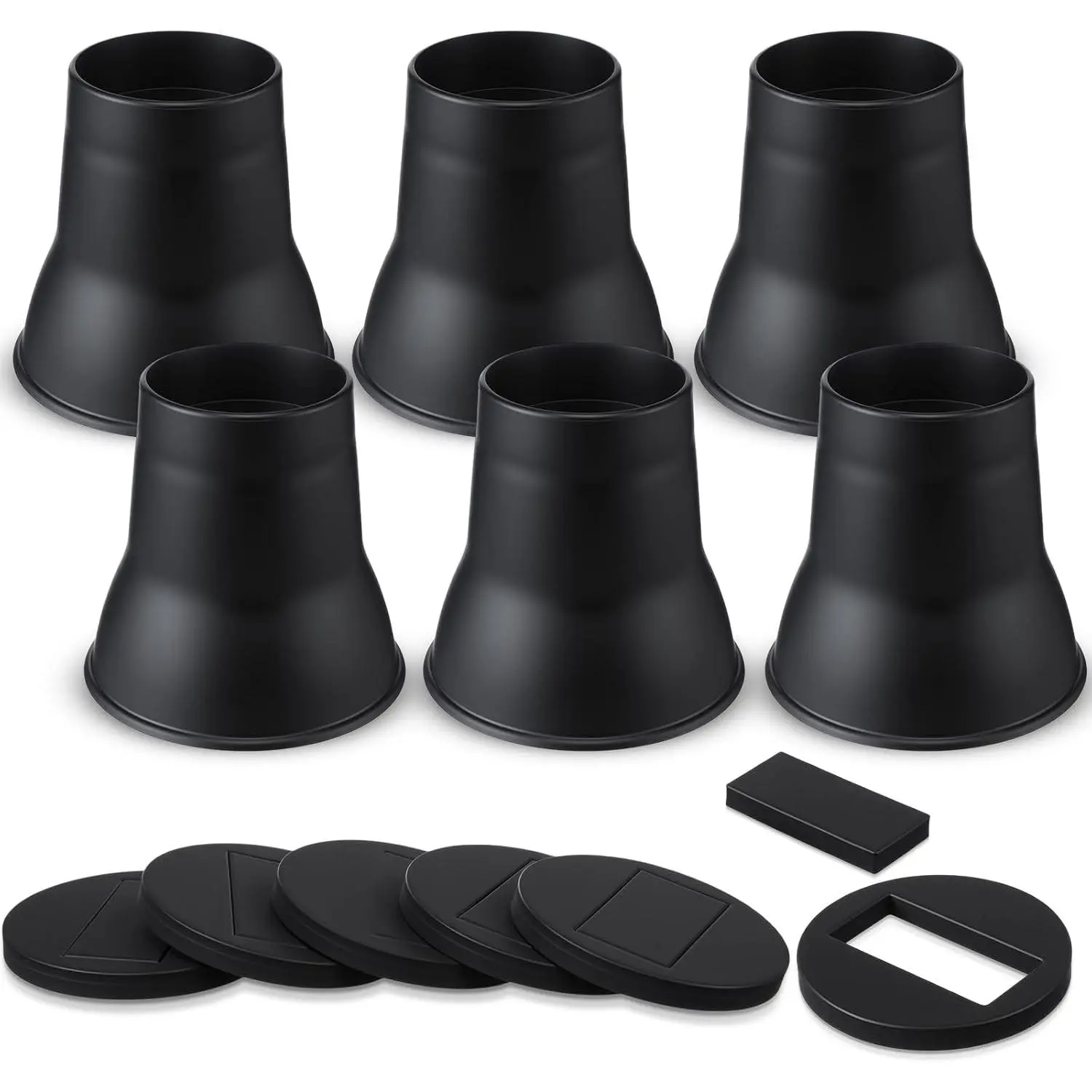 Heavy Duty Bed Risers – Adjustable Furniture Risers for Beds, Sofas, Tables, and Chairs – Supports up to 1500 Lbs (6 Inch, Unstackable, Set of 6)