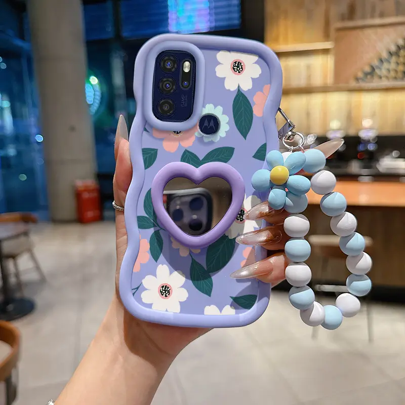 3pcs( Delicate petals phone Case+Lanyard+Stand) For Moto G60S/G71s/G60/G86/G84/G64/G100/G57 Power/G75/G82/E30/E13/E14/E22s/E40/G45/G53/G54/G54 Power/G55/G56/G20/G22/G24/G30/G32/G34/G35/G14/G15 For Moto Edge 40 Neo/Edge 60Fusion/Edge60Pro/Edge60S Cover