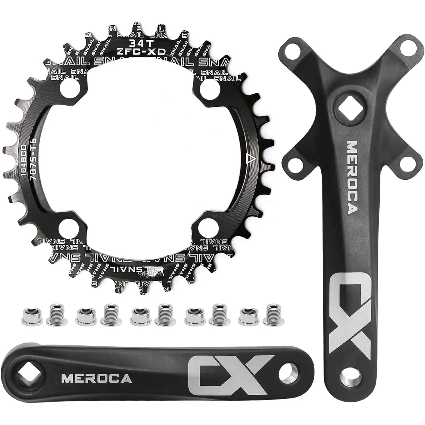 170 MM Mountain  Crank Set, Robust Single Speed Crank Kit,  for E- Commuter  Mountain
