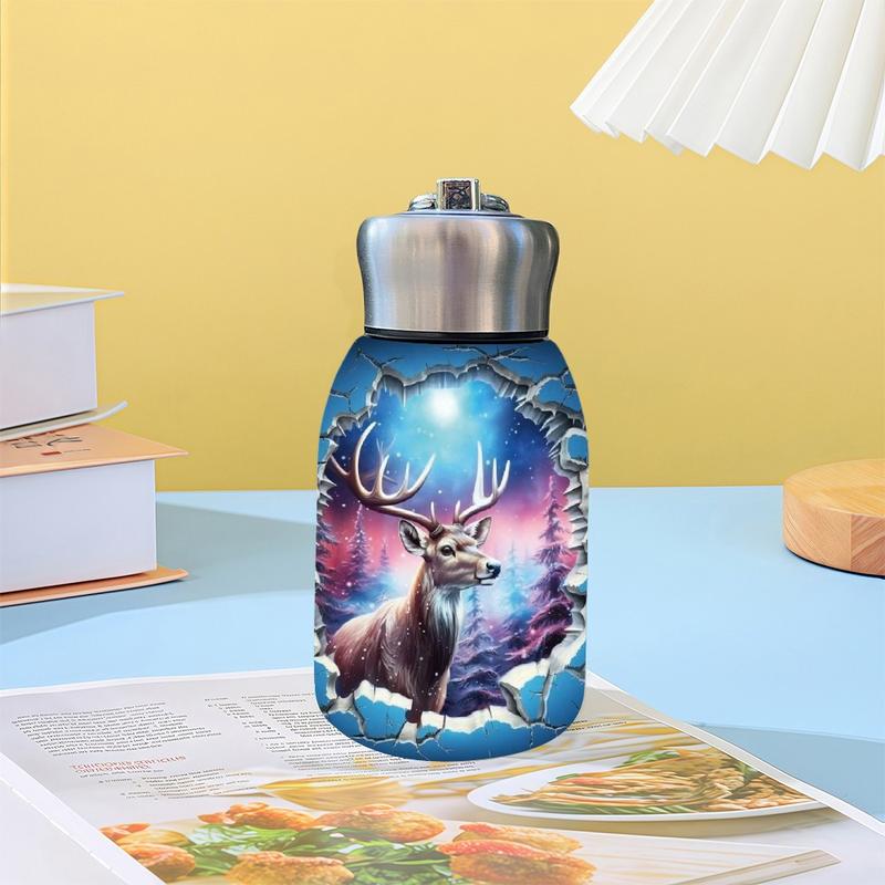 1pc 10.5oz Stainless Steel Tumbler - Leak-Proof, Insulated, Reusable, Hand Wash Only, Chic & Practical, **Enchanted Stag Breakthrough Art Design**, Ideal for Office, Camping or Holidays, Perfect Holiday Gift Item, Durable Drinkware