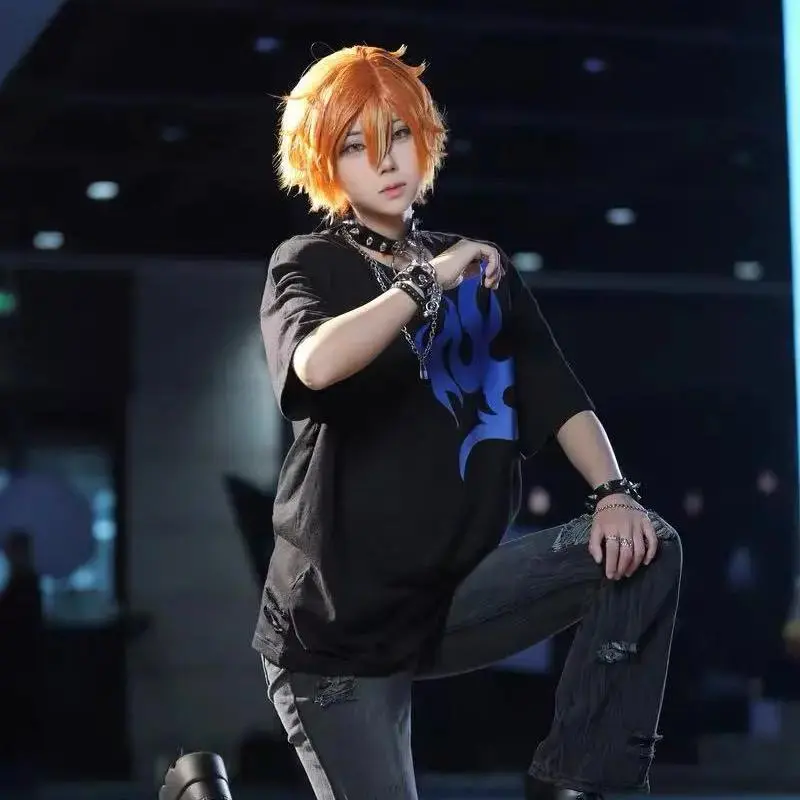 Anime Project Sekai Shinonome Akito Cosplay T-Shirt Unisex Costume Casual Short Sleeved Top Couple Shirts Clothes Uniform