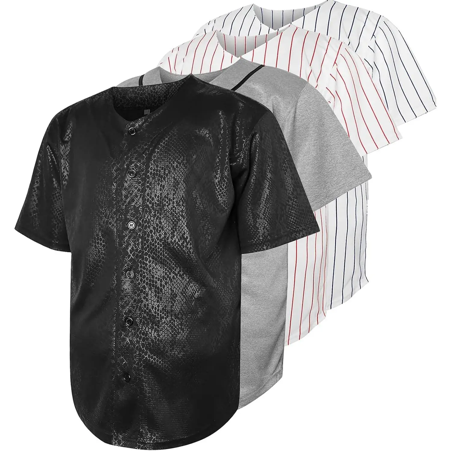Blank Baseball Button Down Jersey Plain Short Sleeve Hipster Hip Hop T Shirts Jersey