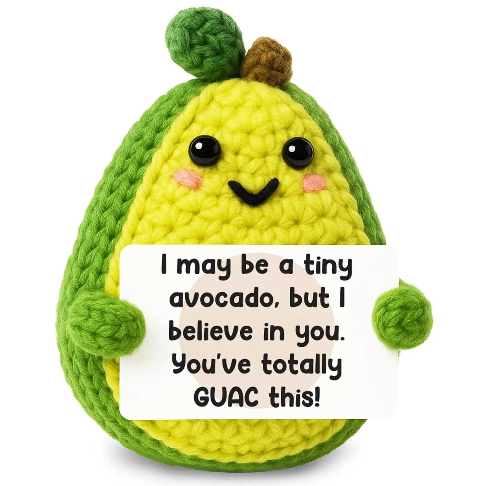 Cute Mini Hand-Knitted Avocado Plush, Emotional Support Stress Relief Doll, Christmas & Holiday Gifts for Women Men, Teacher Appreciation Present, Bag Keychain Pendant, Desk Decor, Photography Prop, Handmade Collectible