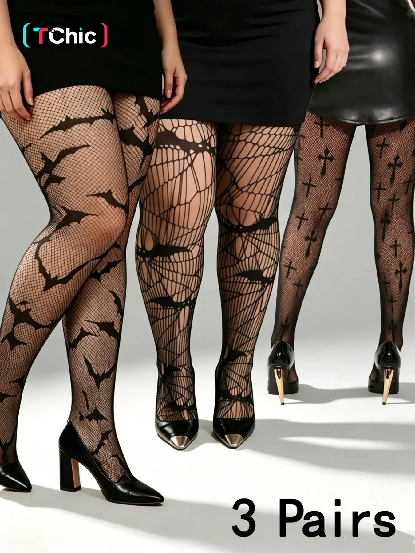 3 Pairs Fishnet Stockings, Sexy Women's Tights, Underwear Clothing, Perfect for Holidays and Parties, Ultra-Thin, All-Season Wear, Boost Confidence