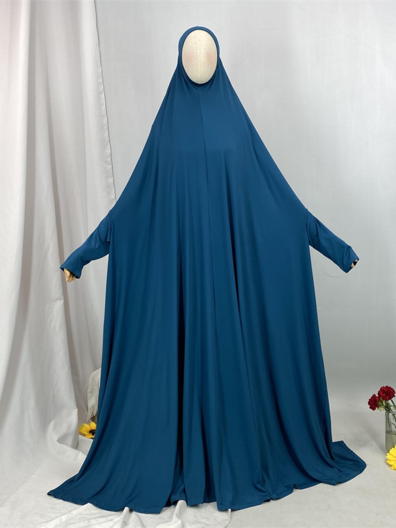 Women's Solid Color Long Sleeve Abaya, Modest Round Neck Long Dress for Women, Muslim Clothing for Daily Wear, Modesty Abaya, Islamic Abaya, Dubai Abaya, Abayas for Eid