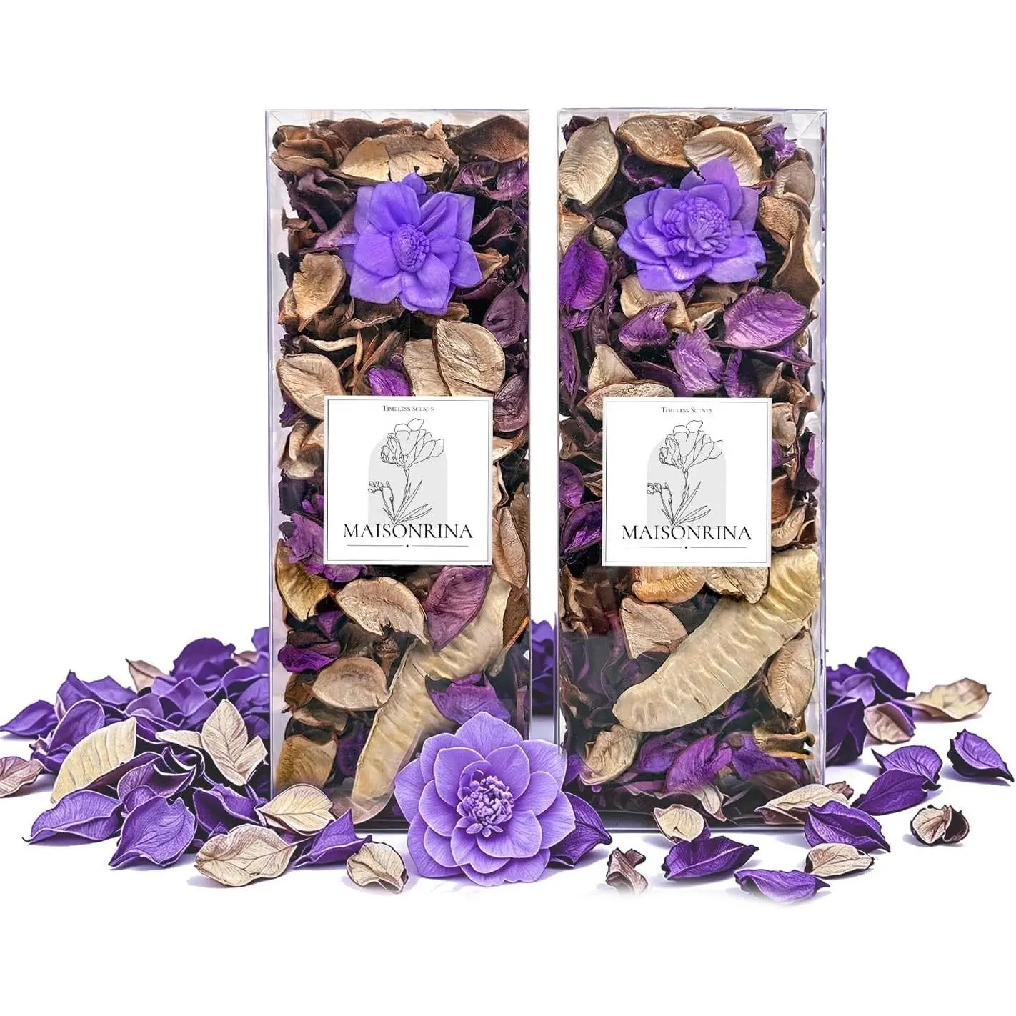 Purple Potpourri,Lavender Scented Potpourri Bowl Filler, Decorative Dried Flower, Bathroom Vase Decor(10.5 oz/2 Packs)