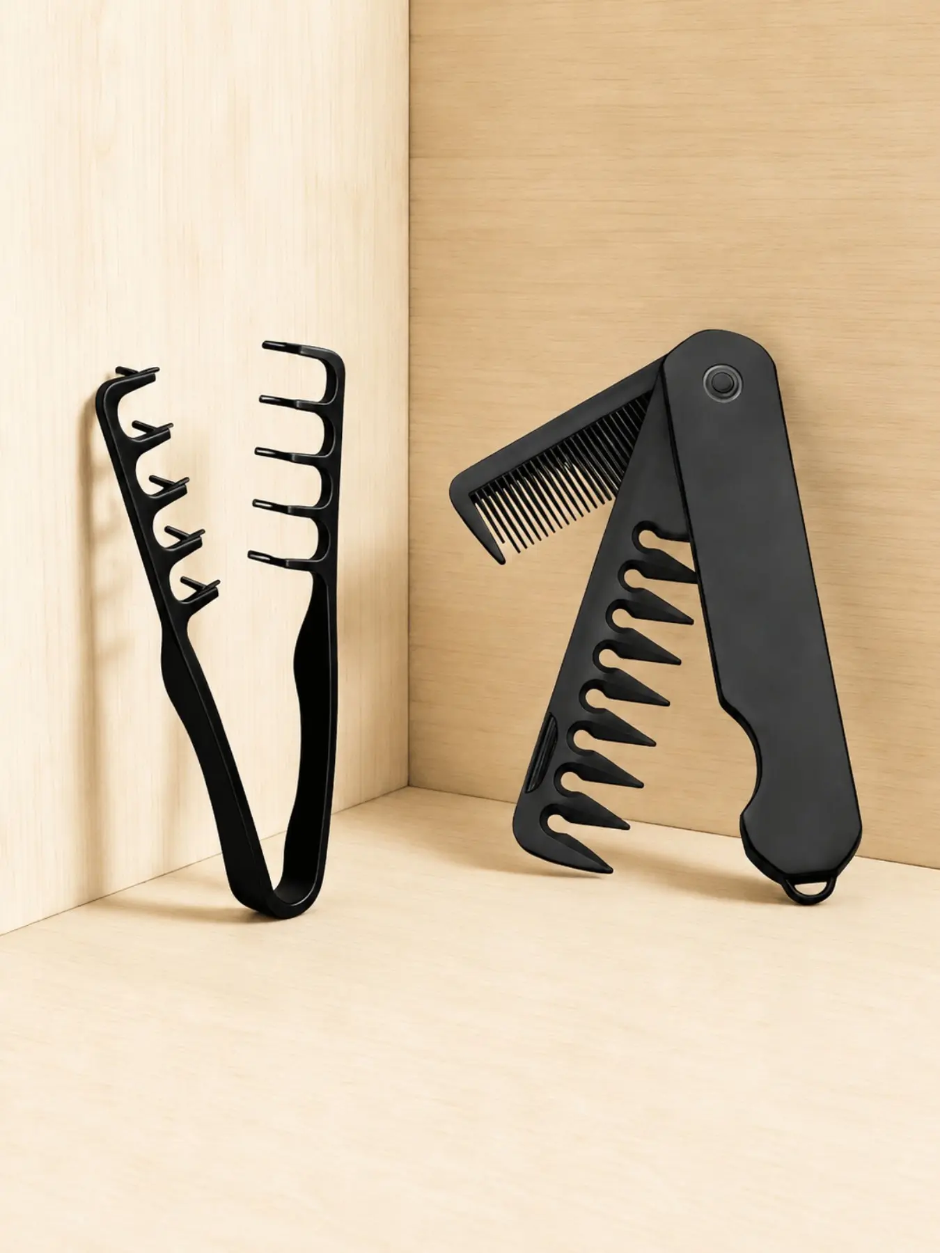 2 Pcs Volumizing Wide-Tooth Hair Styling Comb For Men Plastic With Textured Grip Ideal For All Hair Types Perfect For Home Use Styling Tools