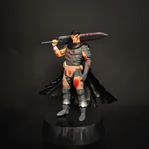 Berserk Guts Swordsman War Damaged Blood Version Desktop Handmade Model Figure, Collectible Anime Merchandise, Unique Decorative Piece