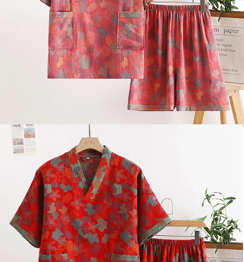 Cross-border pure cotton double-layer gauze jacquard sauna suit, massage sauna suit, couple's bathrobe, hotel bathrobe, therapy clothing wholesale