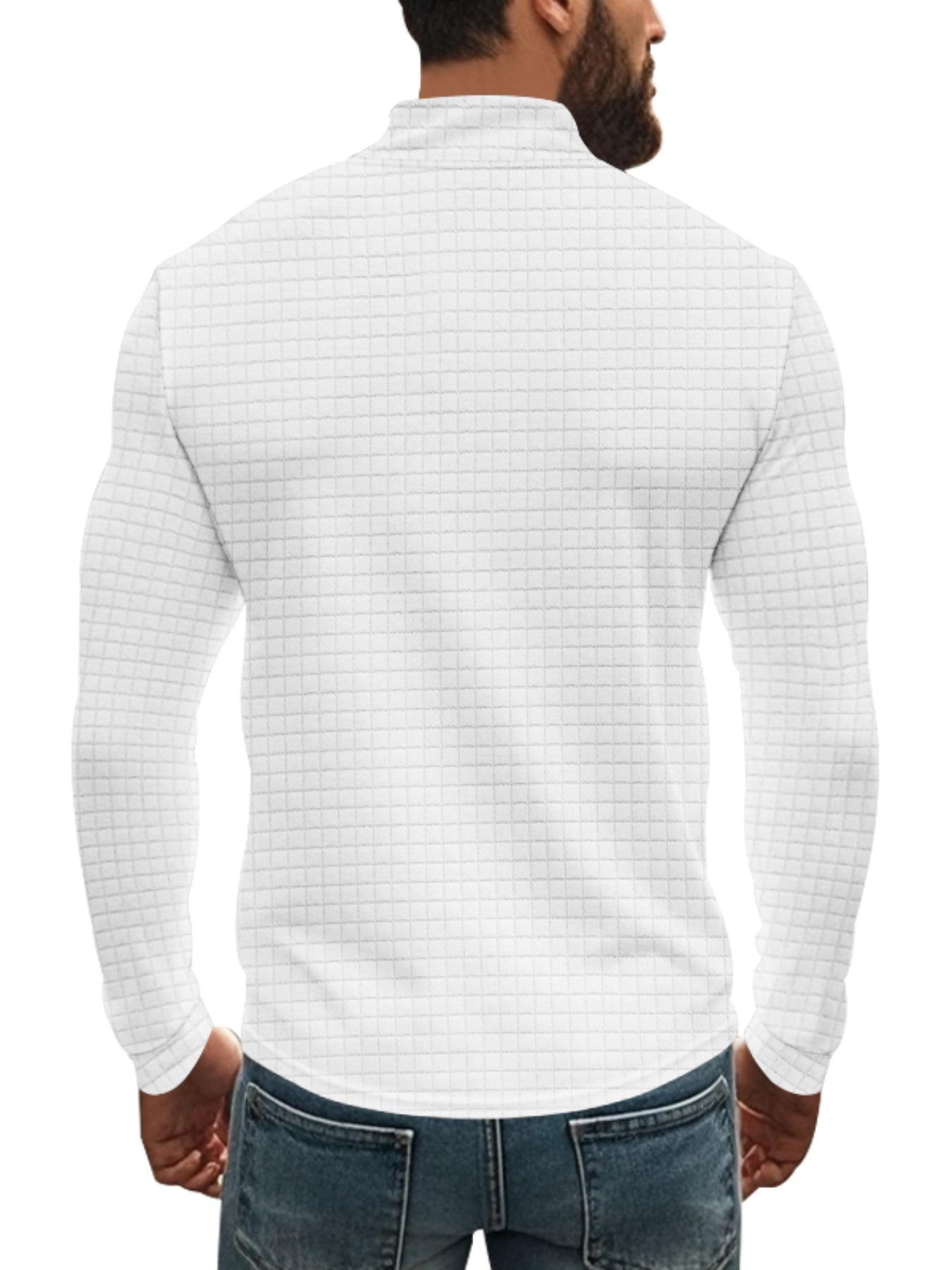 Men's Regular Fit Solid Zip Up Stand Collar Sweatshirt, Casual Long Sleeve Pullover for Spring & Fall, Fashion Men's Top for Daily Wear