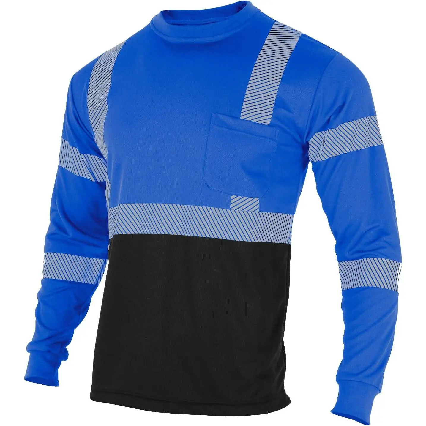Reflective High Visibility Long Sleeve Shirts ANSI Class 3 Hi Vis Construction Work Shirts for Men