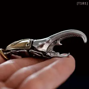 [E] Vintage Beetle Keychain Metal Bottle Opener With Intricate Wing Design Durable Keyring For Men Metallic Finish Unique Gift