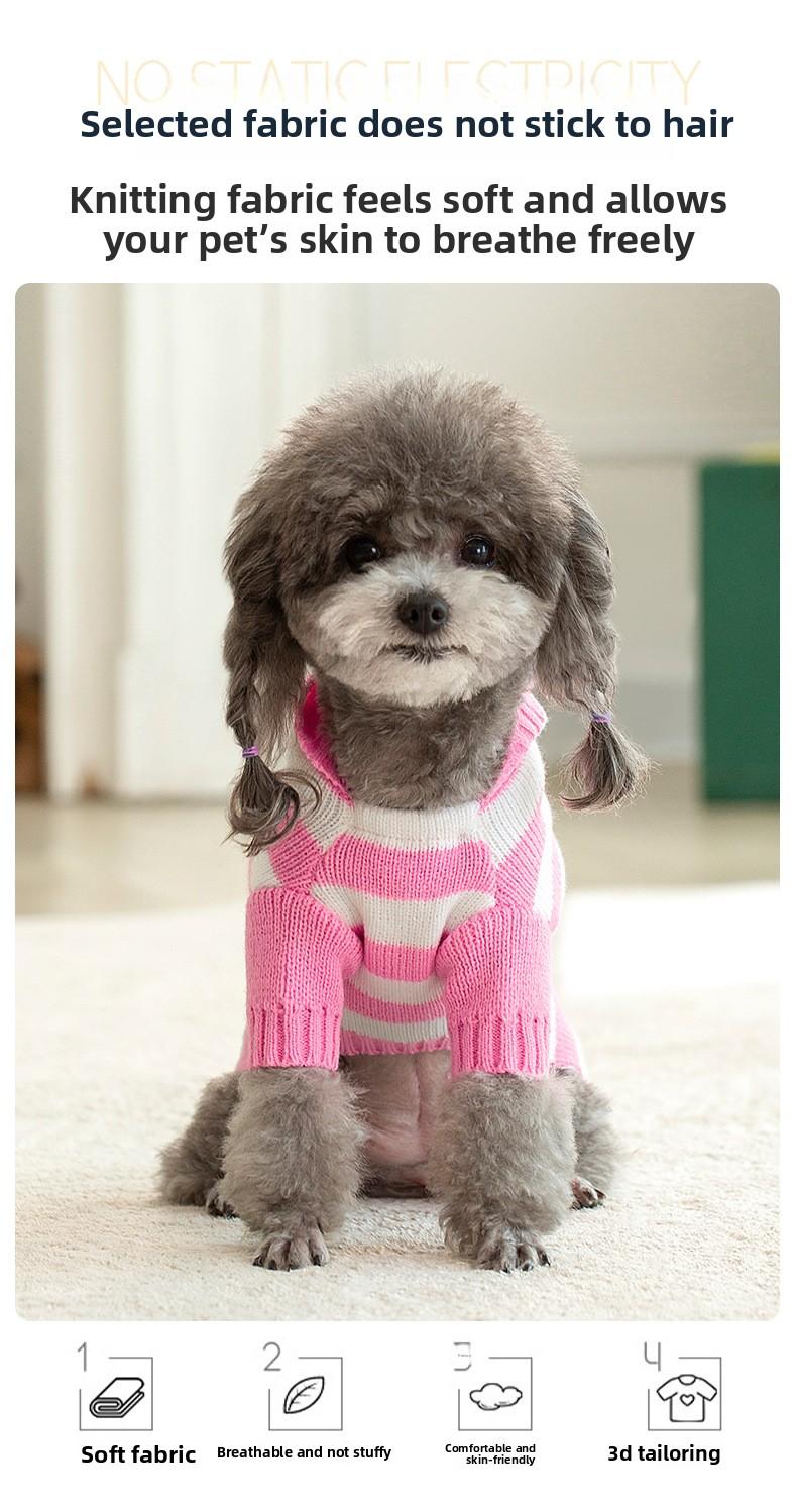 New Pet Knitted Sweater Fall Winter Warm 2-Leg Dog Clothes Multiple Colors Soft Knitwear for Small Medium Dogs Gold Plated Custom Collar shoes