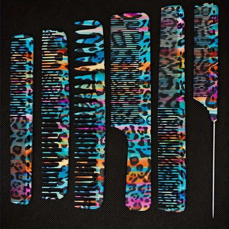 Colorful Hair Comb Set, 6 Counts/set Dry & Wet Hair Comb, Anti-static Hair Styling Comb, Professional Hair Styling Tool for Salon & Barber Shop, Hair Care Tool