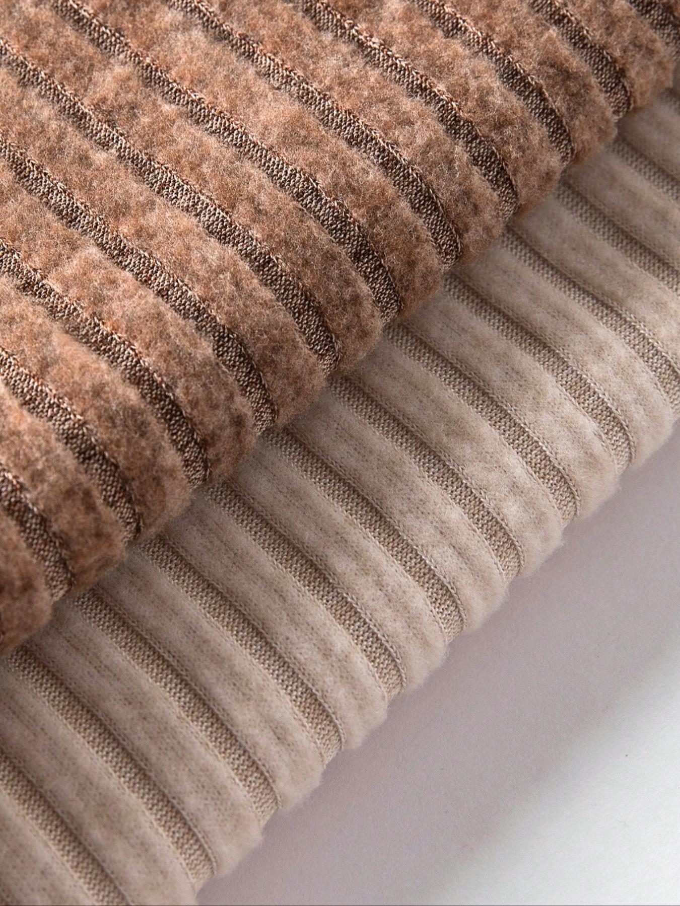 Women's Ribbed High Neck Long Sleeve Slim Fit Bodysuit Set, Casual Daily Wear, Comfortable and Versatile, Perfect for All Seasons, Womenswear