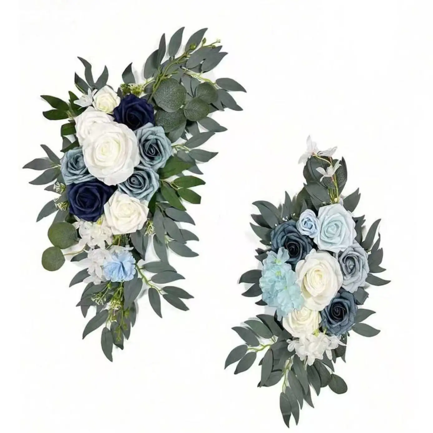 2pcs/Set Wedding Birthday Arch Wreath, Rustic Faux Flower Decor, Green Leaf Rose Peony Garland, Home Decor, Wall Decor, Anniversary Celebration, Party Birthday Mother's Day Graduation Gift