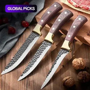 Ultra-Sharp Meat and Fish Deboning Knives Set, 3-Piece Hand-Forged Stainless Steel Precision Trimming Tools with Ergonomic Handle, Essential Kitchen Utensils for Home Use, Kitchenware #GLOBAL PICKS