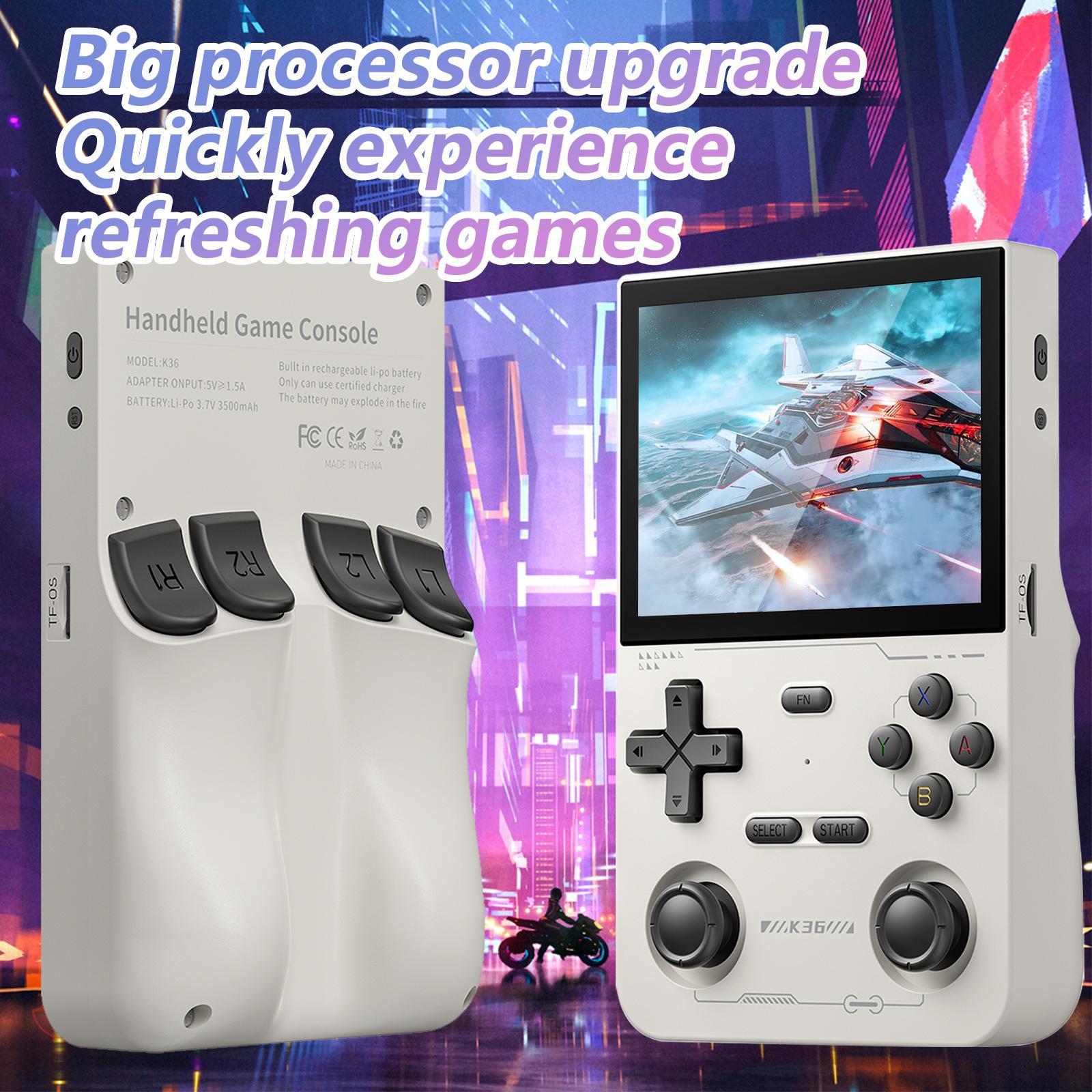 YLW K36 Open Source Linux System Handheld Game Console, Rechargeable Game Console, 3.5HD IPS Screen Portable Retro Handheld Player with 20+ Emulators Supported, Boyfriend Gift, Gaming Items