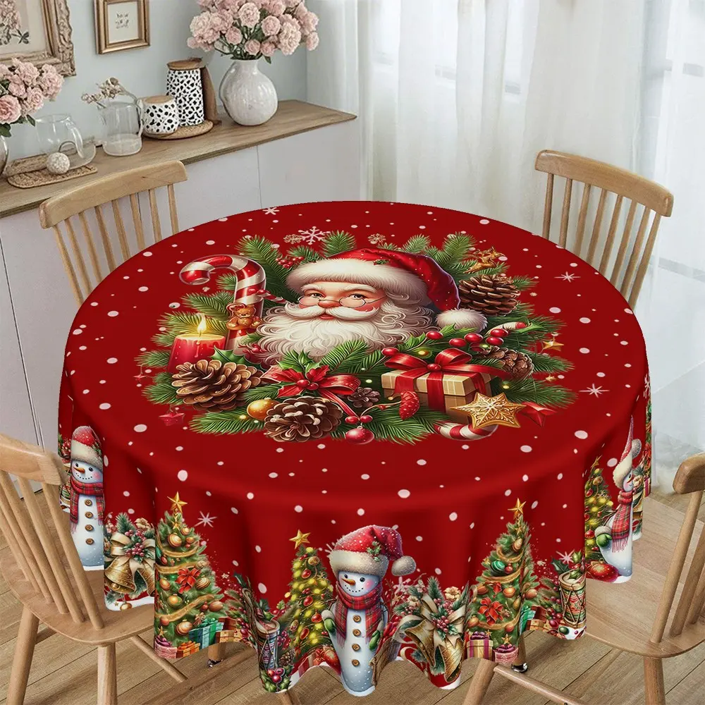 Modern Floral Print Round Tablecloth, Furniture Protector, Party Decor, Daily Use, Suitable for Dining Room, Hotel, Restaurant, Home, 1pc