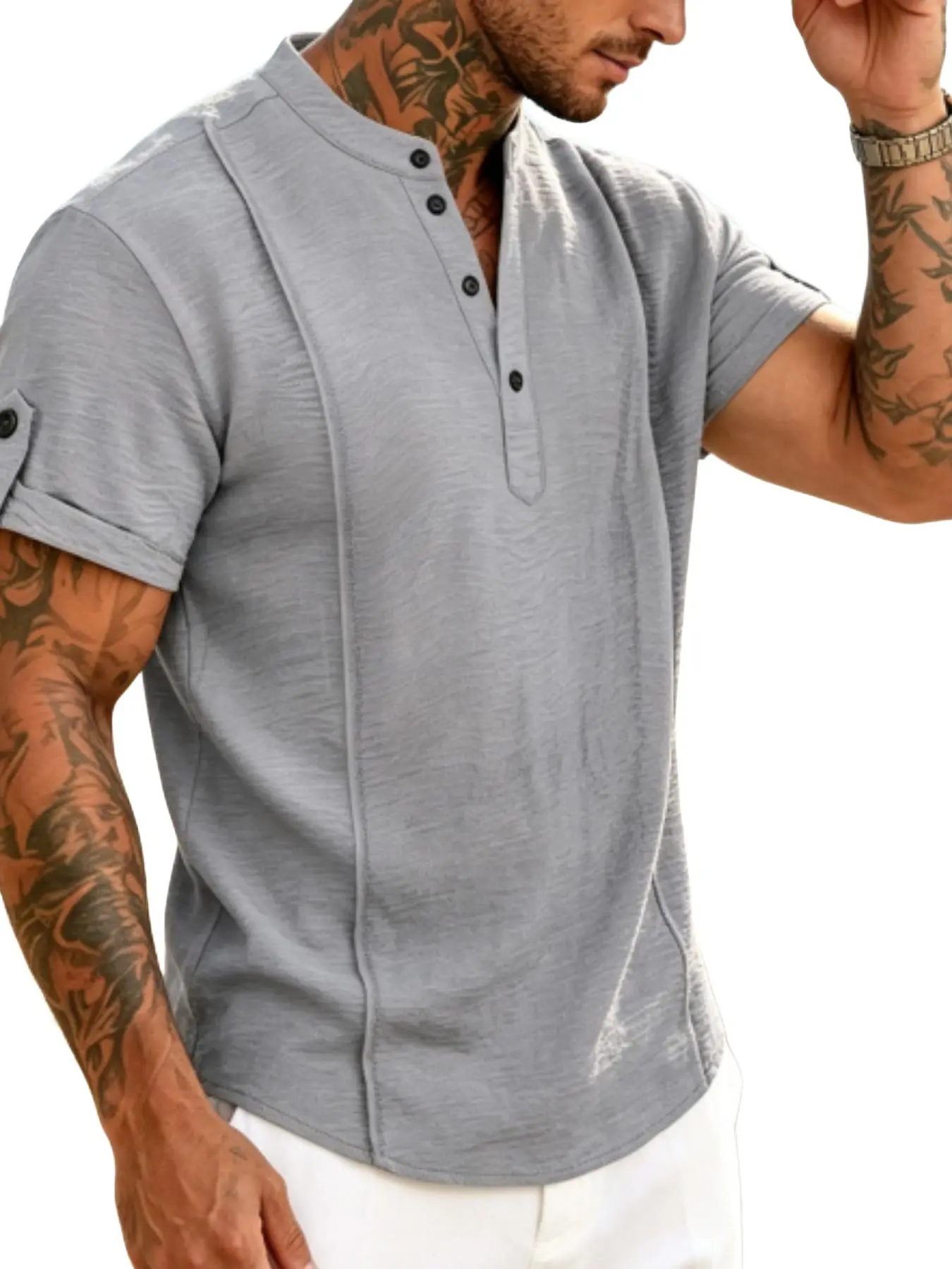 Men's Casual Short Sleeve Polo Shirt, Colorblock Design, Fashion Trendy Style, Summer Versatile Wear, Comfortable and Stylish