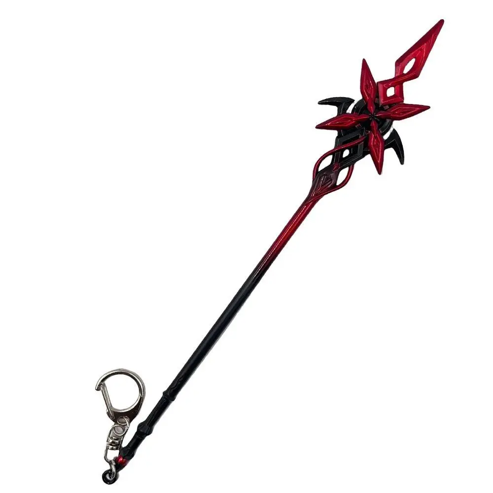 Game Genshin Impact The Knave Arlecchino Cosplay Keychain Crimson Moon's Semblance Model Keyring Key Chain Accessories Prop