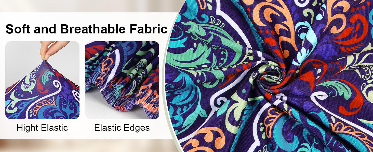 8Pcs Cushion Covers Stretch Couch Slipcovers Washable Furniture Protector with Elastic Bottom Sofa Chair Seat Cover, Dark Blue