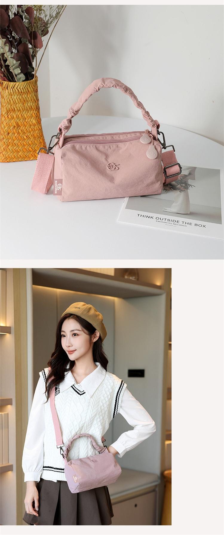 8118 Women's Nylon Portable Pillow Bag 2026 New Simple Shoulder Crossbody Bucket Bag