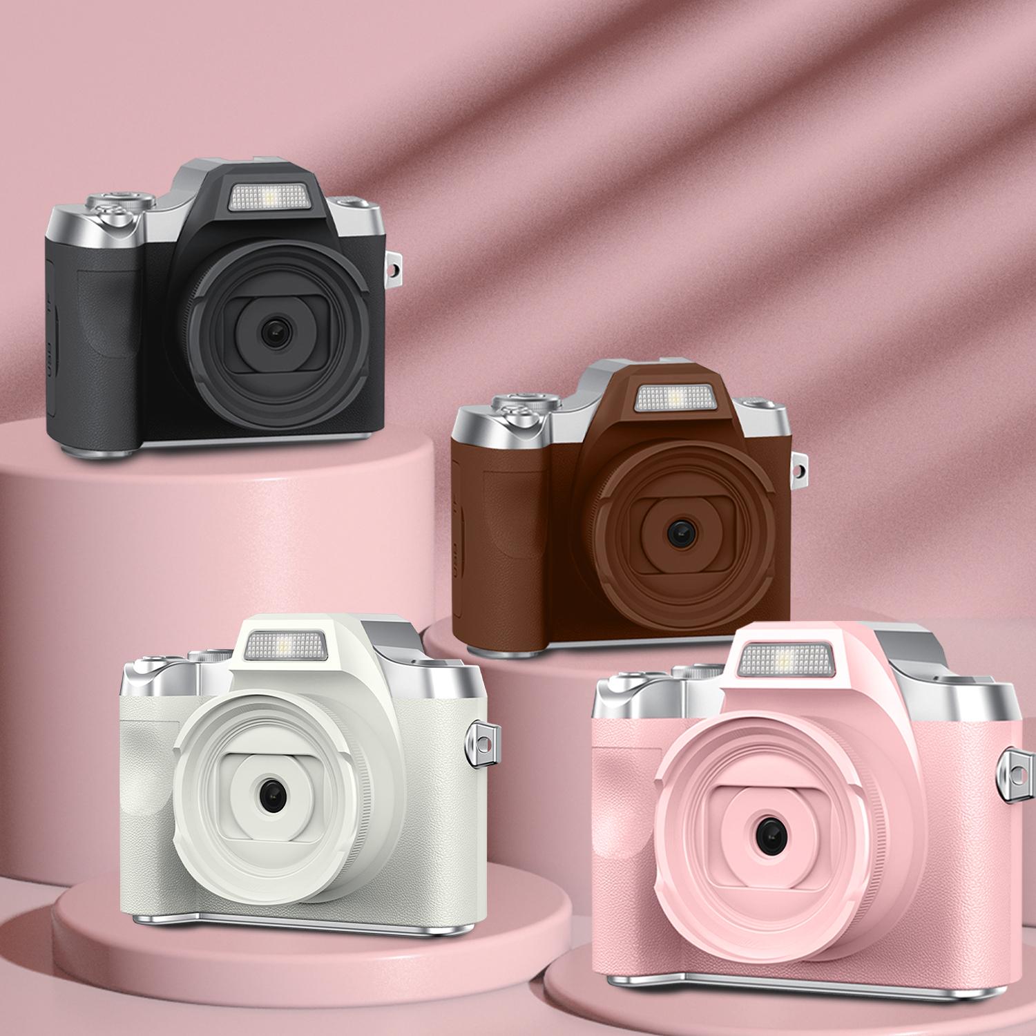 Mini digital camera with high-definition screen，rechargeable retro appearance，equipped with 32GB memory card，suitable for outdoor travel，high-definition video recording，making memories more exciting