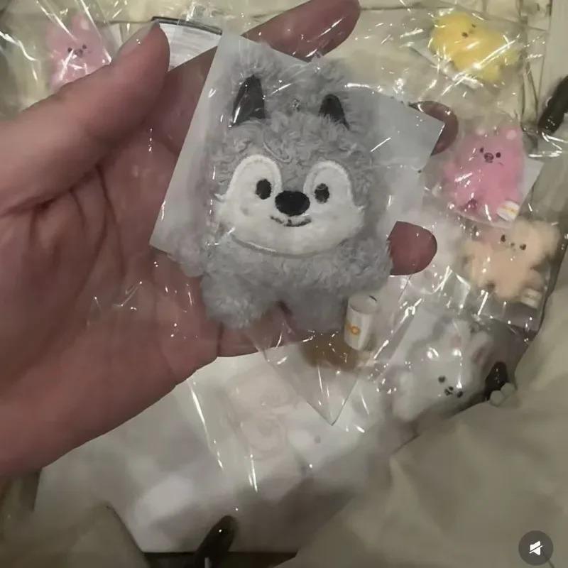 Cute Mini Plush Keychains Set, Kawaii Animal Stuffed Bag Charms, Soft Fluffy Bunny Bear Wolf Keyrings for Girls, Perfect Gift
