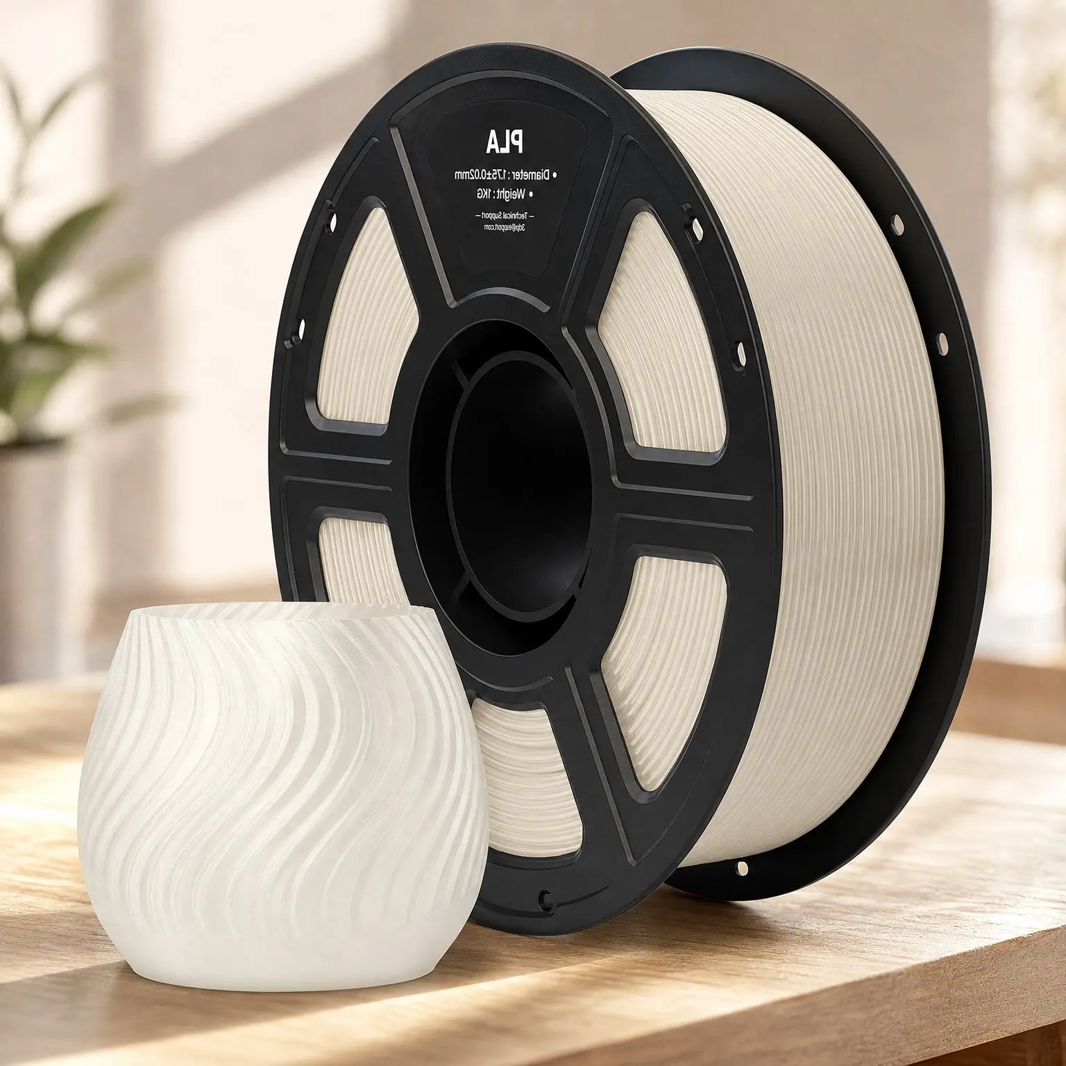 Translucent PLA 3D Printer Filament 1.75mm, 1kg Spool (2.2lbs) - Dimensional Accuracy +/- 0.02mm, Compatible with Most FDM 3D PrintersGift