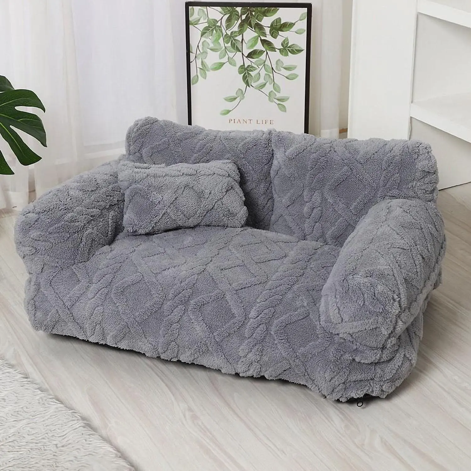 Luxury Nordic Pet Sofa Bed, Ergonomic Comfort Support, Fashionable Shades, Decorative Pet Lounge, Ideal for Villa, Hotel, Home Decor