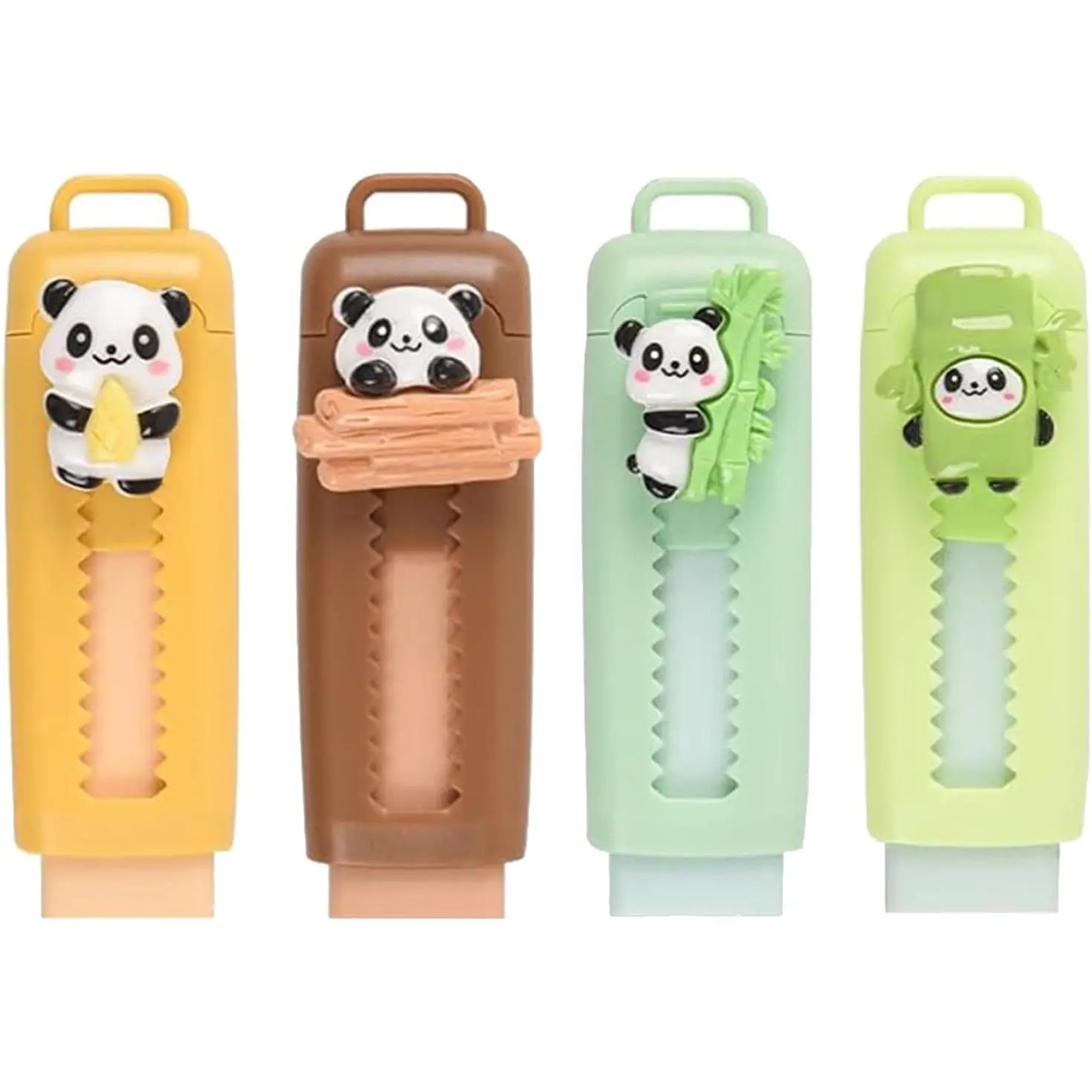 4 count Cute Panda Retractable Erasers, Cartoon Rubber Push-Pull Eraser Panda Pencil Erasers for  Boys Girls Students School Office  Stationery Classroom Gifts