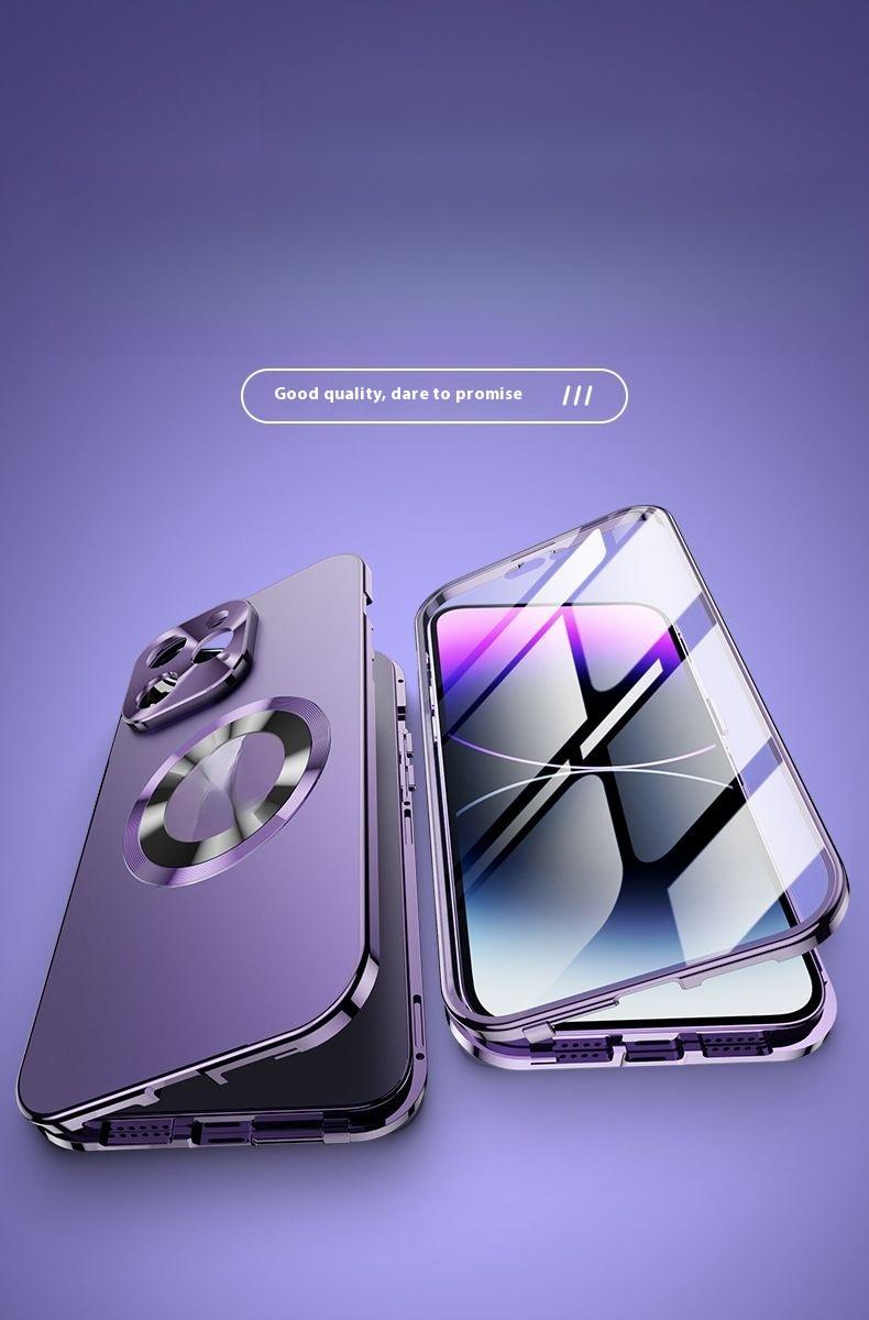 Metal Frame iP 17 Pro Max Case Purple Full Coverage Privacy Screen Lens Protection Magnetic TPU Back International Warranty Phone Cases phone case 17 pro max