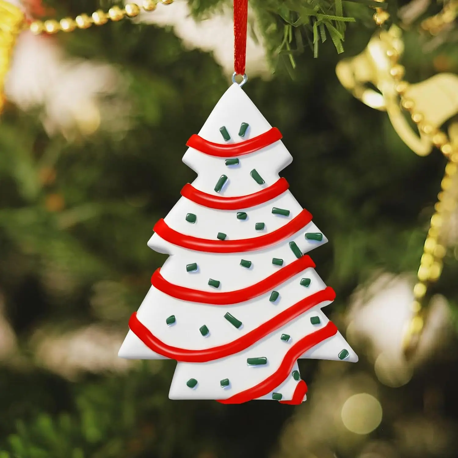 Cute Christmas Tree Cake Ornaments, Funny Snack Cake Christmas Tree Shaped  Ornaments,  Polymer Clay Dessert Crafts,  Xmas Gifts Exchange Decorations