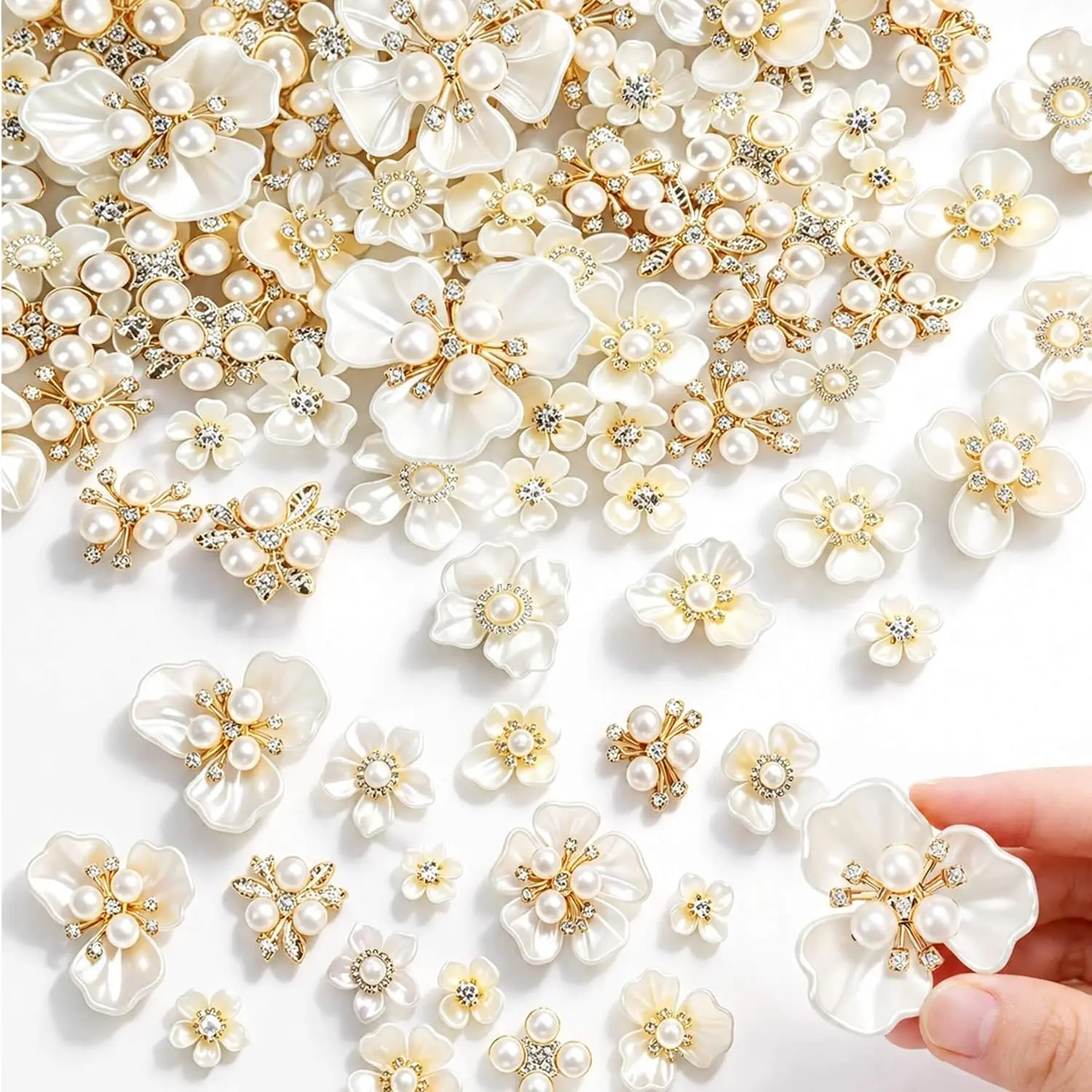 90 count Rhinestone Faux  Buttons, Flat   for Crafting, Fancy Decorative Buttons for Clothes, Embellishments for Crafts,  Making, DIY Wedding Decor, Crafting Supplies