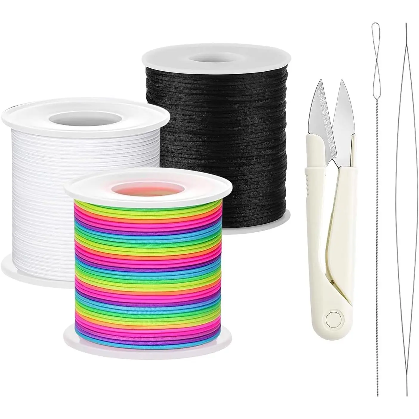 3 Rolls Stretchy String for Bracelets, 1MM 495FT Stretchy Bracelet String Kit with  & Beading , Sturdy Elastic String for Bracelet,  Making, Necklaces, Beading and Crafts