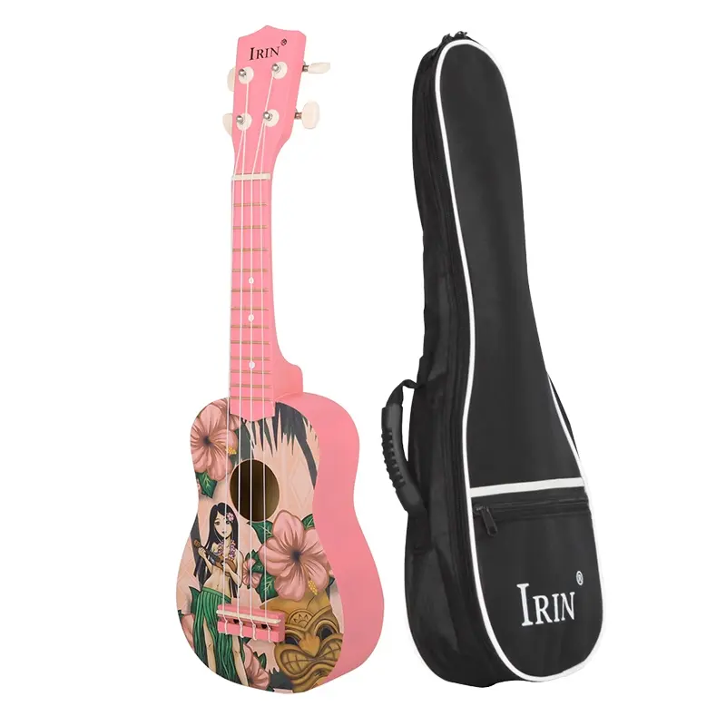 IRIN 21 Inch Pink Soprano Ukulele, Basswood 4 String Hawaiian Guitar, Rich Wind Sound, Cute Playful Lightweight Ukelele for Beginners Teens Adults, Ideal Christmas Birthday Gift for Music Lovers