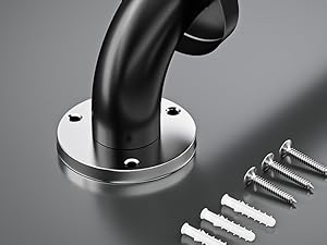 2 Pack Shower Grab Bar, 16 Inch Stainless Grab Bar Handicap Bars, Shower Handle Bath Handle, Safety Bars for Seniors, Elderly or Handicapped (Black)